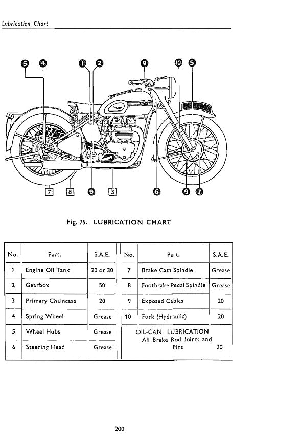 1945-1955 Triumph Tiger 110 T110 Manual de servicio