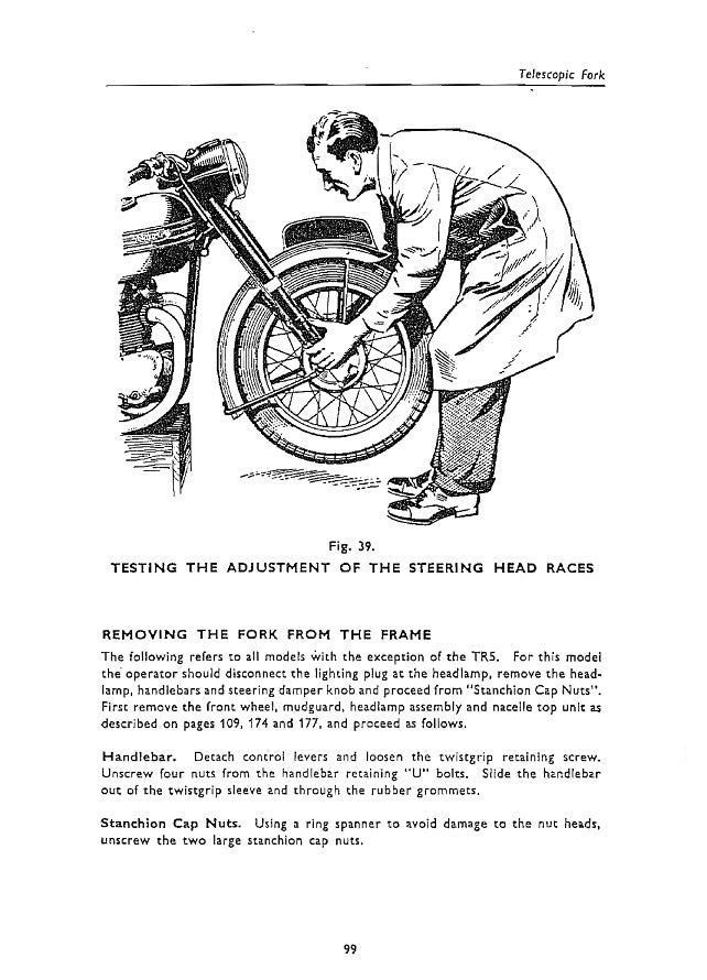 1945-1955 Triumph T3 Deluxe 350 Manual de servicio
