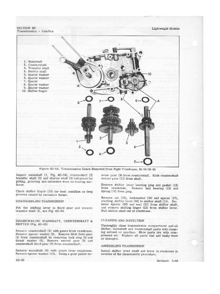 1965-1974 Harley Davidson M65 Sport Service Manual