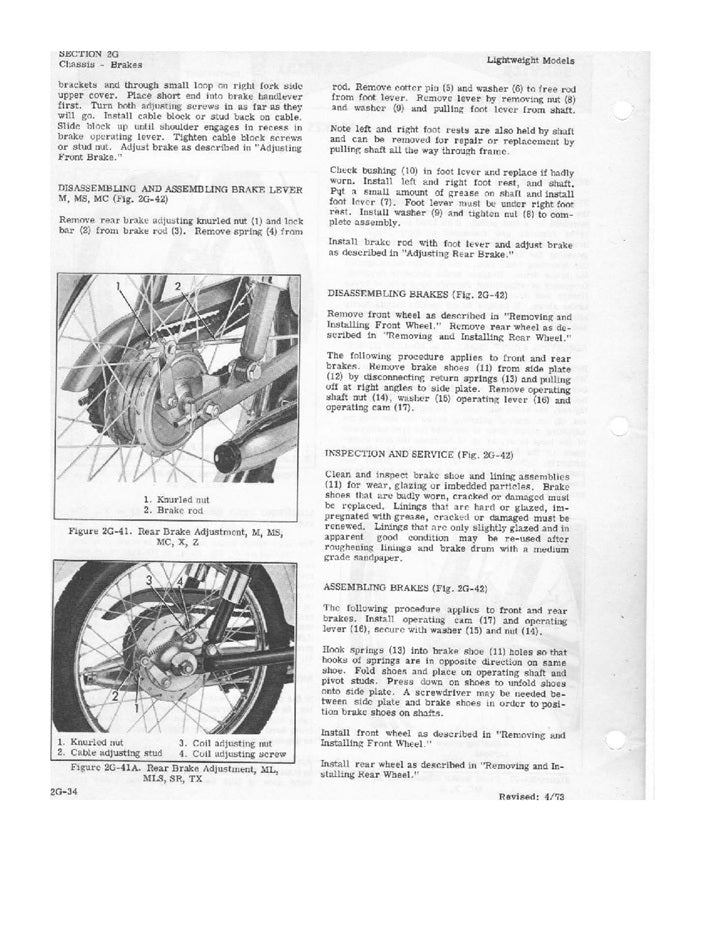 1965-1974 Harley Davidson M65 Sport Service Manual