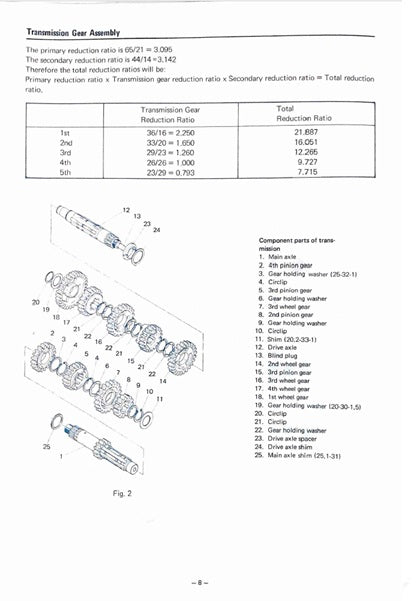 1972 Yamaha DT2MX DT2 MX 250 Service Manual
