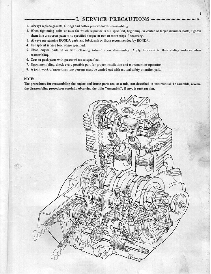 1973 onwards Honda CB125 B6 Twin Cylinder Service Manual