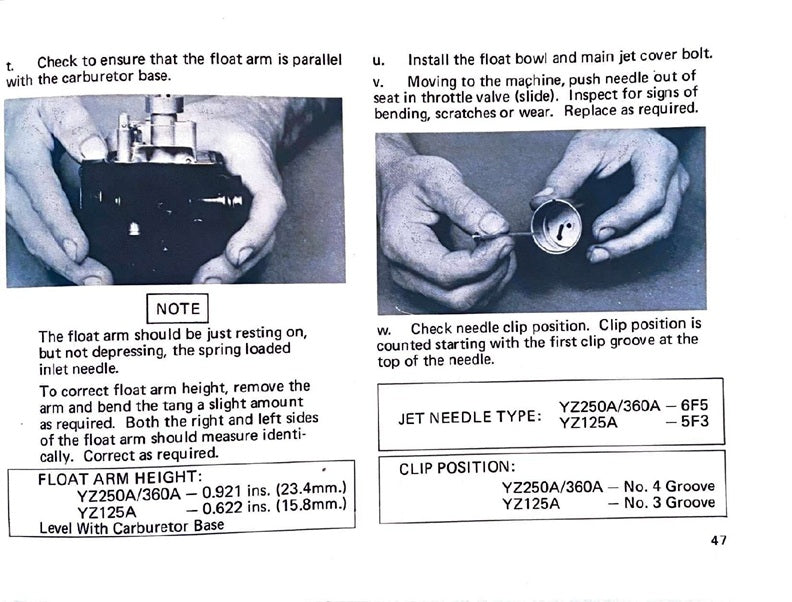 1975 Yamaha YZ250 YZ 250 YZ250A YZ250B Motocross Service Manual