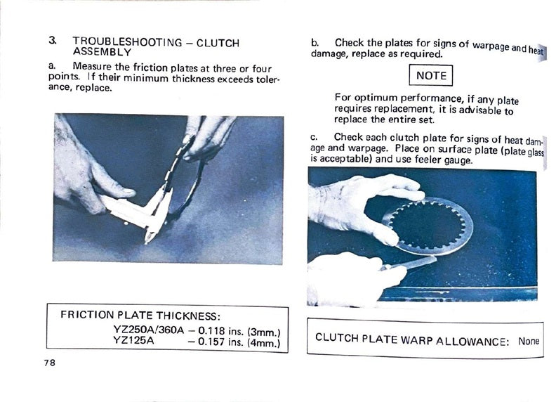 1973-1974 Yamaha YZ250 YZ 250 YZ250A Motocross Service Manual