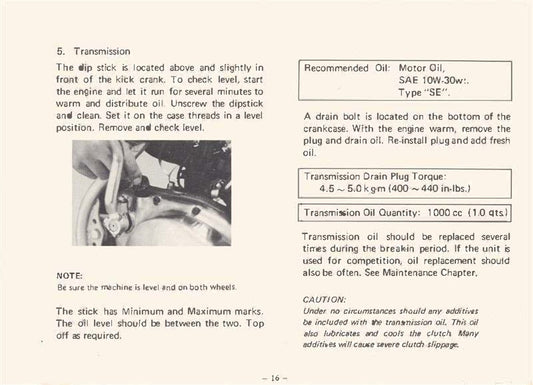 1973-1974 Yamaha TY 250 TY250 Trial Service Manual