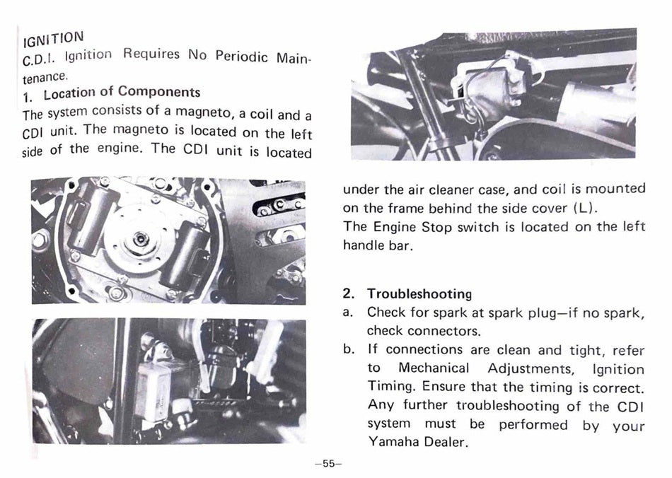 1977 Yamaha YZ100 YZ 100 YZ100D Motocross Service Manual