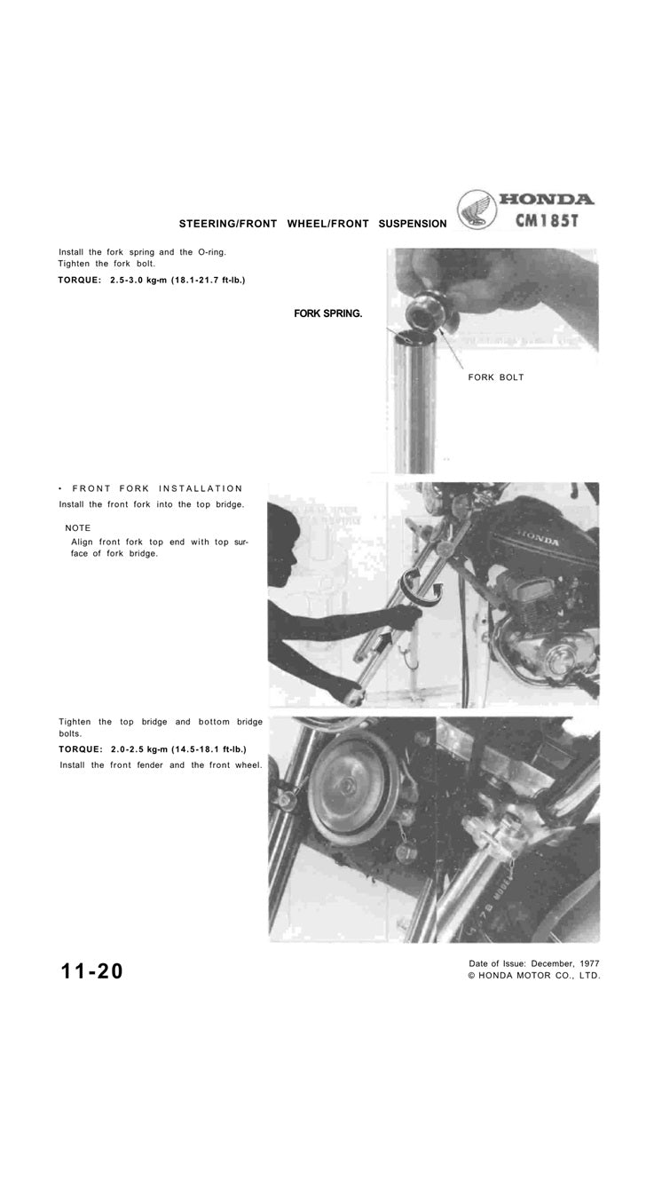 1978-1979 Honda CM185 CM185T Service Manual