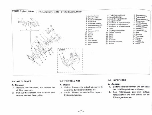 1977-1980 Yamaha MR50 MR 50 Motocross Service Manual