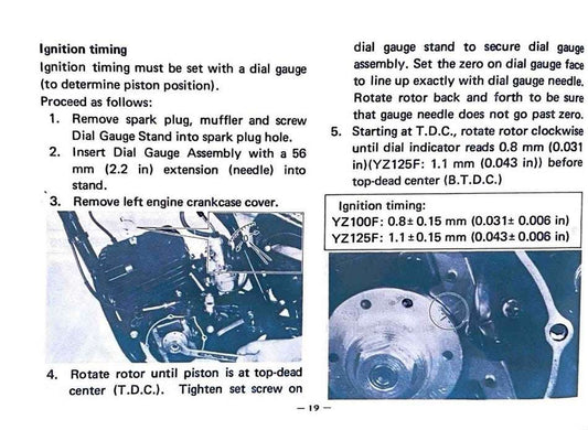 1979 Yamaha YZ125 YZ 125 YZ125F Motocross Service Manual