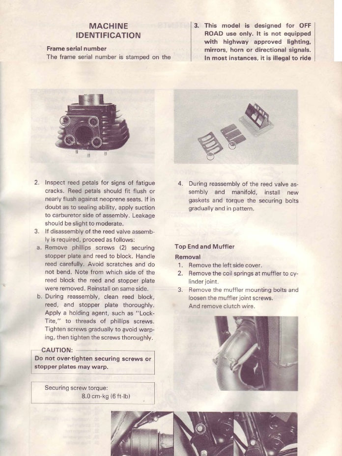 1980 Yamaha IT250 IT 250 Service Manual