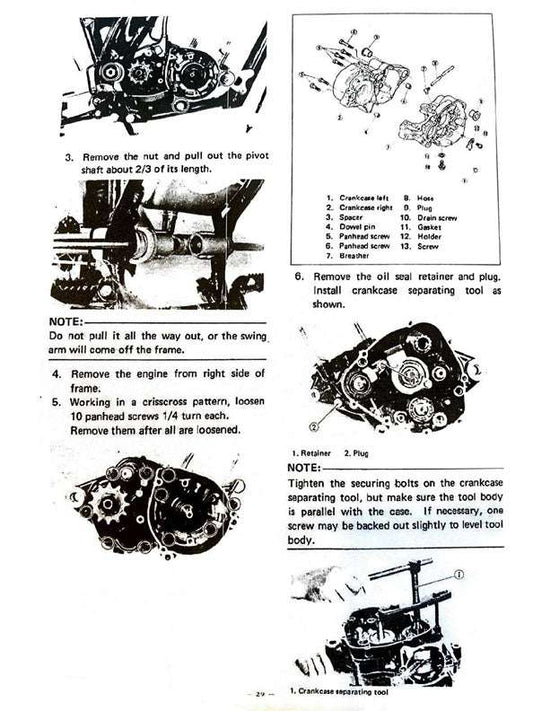 1980 Yamaha YZ125 YZ 125 YZ125G Motocross Service Manual