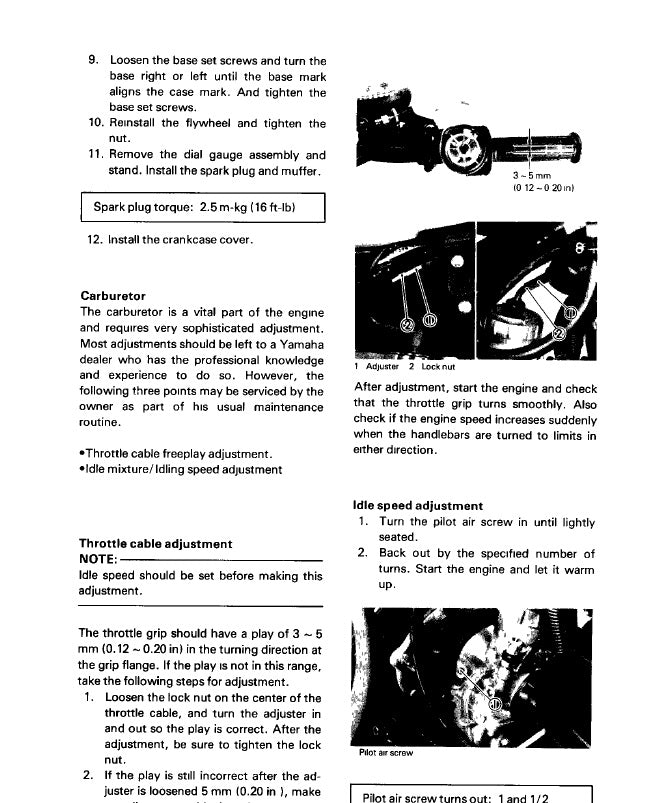 1981 Yamaha IT250 IT 250 Service Manual