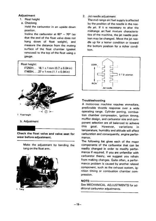 1981 Yamaha IT250 IT 250 Service Manual