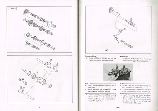 1982 Yamaha IT250 IT 250 Service Manual
