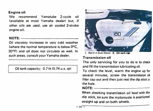 1982 Yamaha MX80 MX80J Service Manual