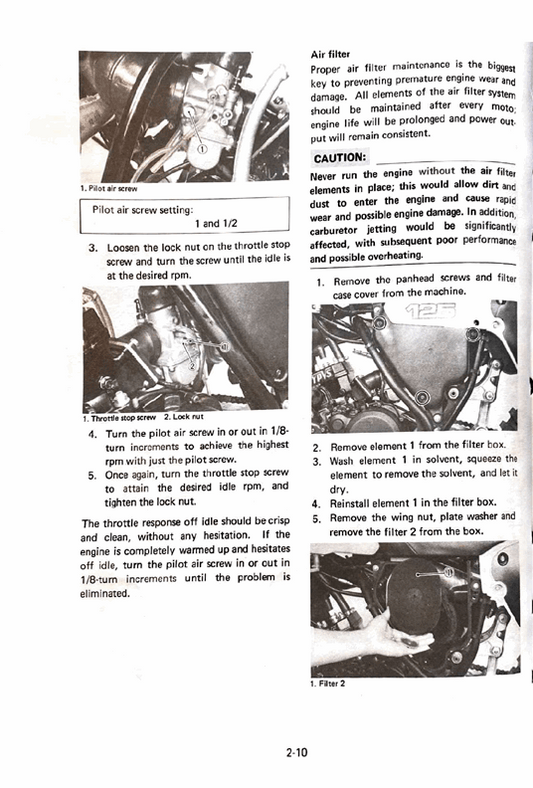 1982 Yamaha YZ125 YZ 125 YZ125J Motocross Service Manual