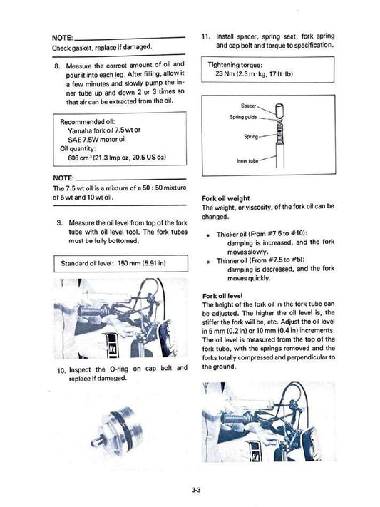 1982 Yamaha YZ250 YZ 250 YZ250J Motocross Service Manual