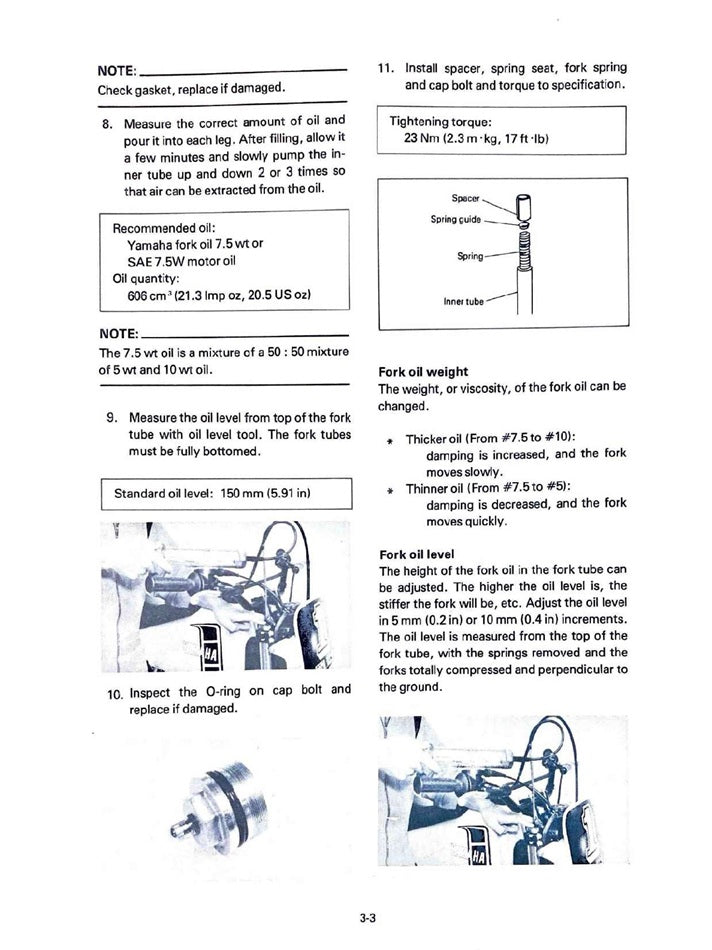 1982 Yamaha YZ250 YZ 250 YZ250J Motocross Service Manual