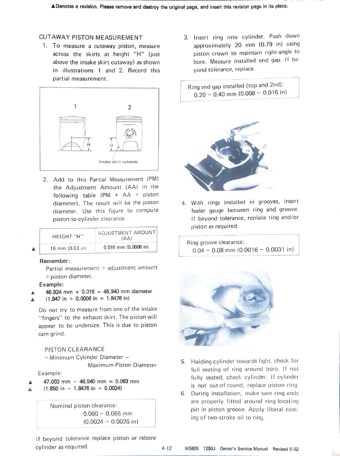 1982 Yamaha YZ80 YZ 80J Motocross Service Manual
