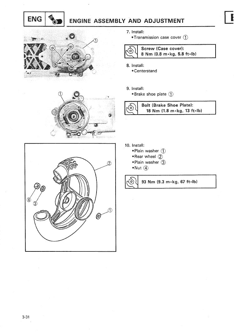 1983-1990 Yamaha CE50 Jog 50 Scooter Service Manual