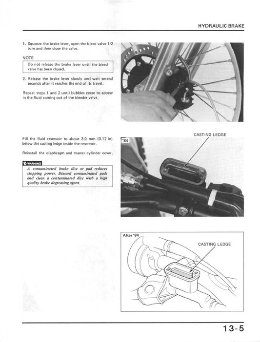 1984-1985 Honda CR125 Motocross Service Manual