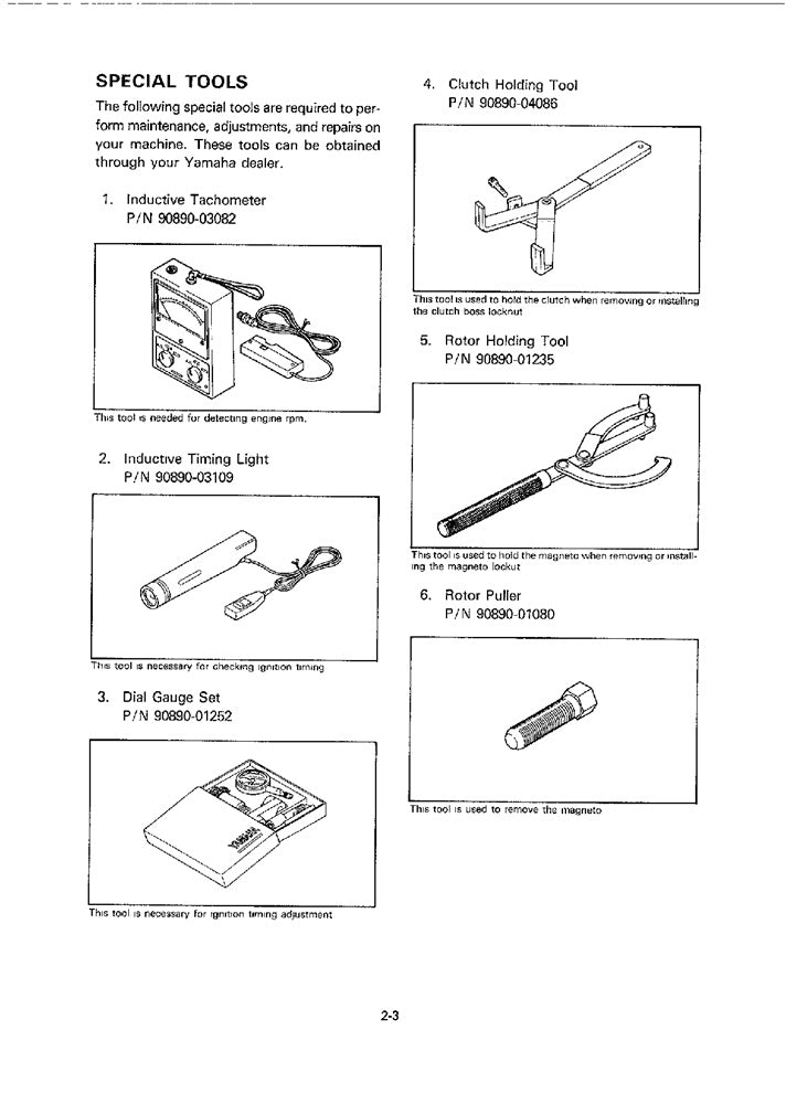 1985on Yamaha TY 350 TY350 Trial Service Manual