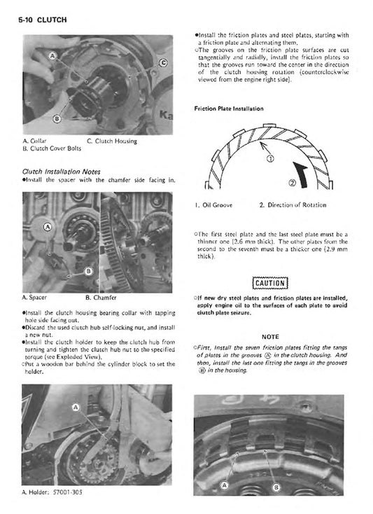 1981-1983 Kawasaki Z1000K KZ1000K K1 K2 LTD Manual de servicio