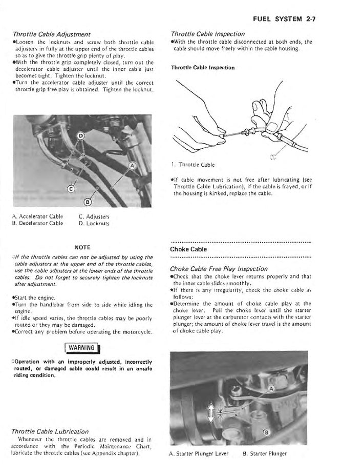 1981-1983 Kawasaki Z1000K KZ1000K K1 K2 LTD Manual de servicio