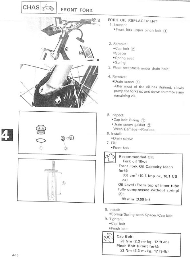 1985on Yamaha TY 350 TY350 Trial Service Manual
