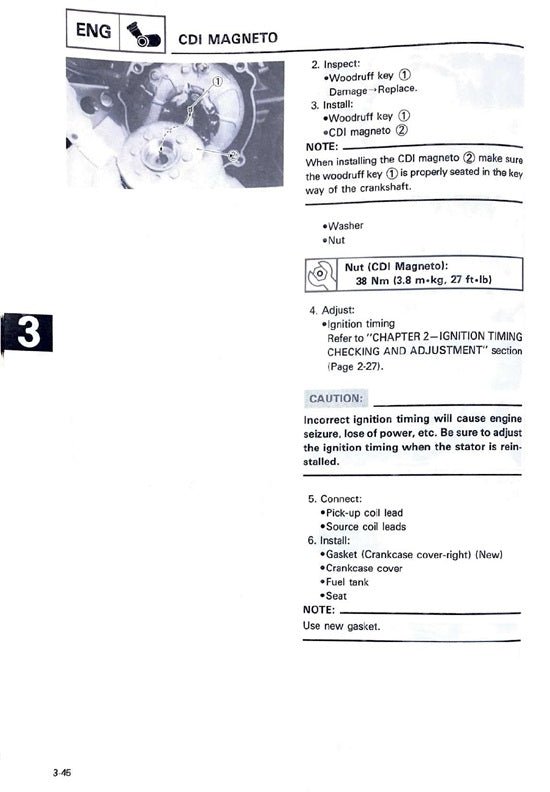 1987 Yamaha YZ125 YZ 125 YZ125T Motocross Service Manual