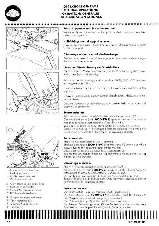 1988-1992 Cagiva Tamanaco 125 Manual de servicio