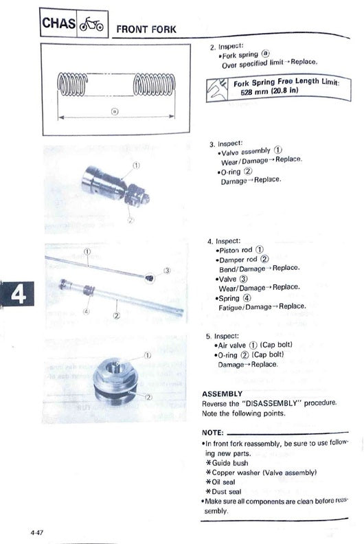 1988 Yamaha YZ490 YZ 490 YZ490U Motocross Service Manual