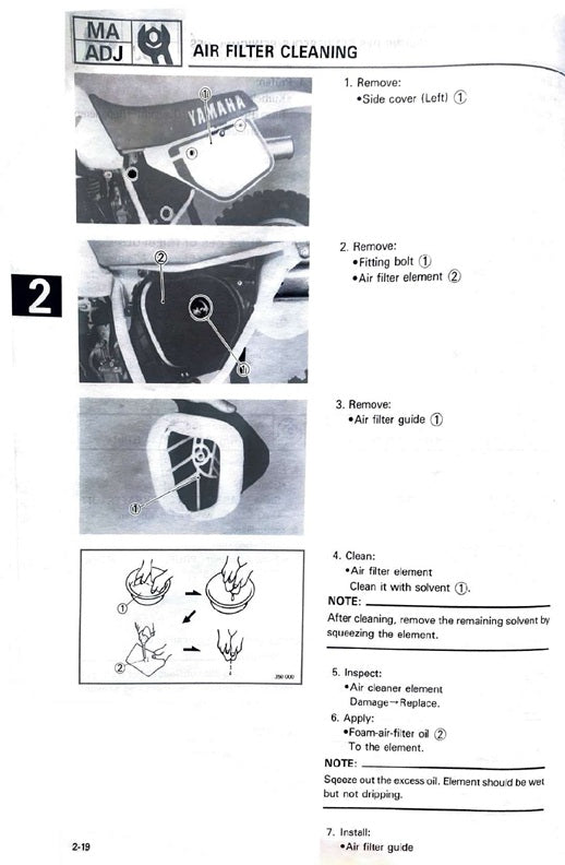 1988 Yamaha YZ490 YZ 490 YZ490U Motocross Service Manual