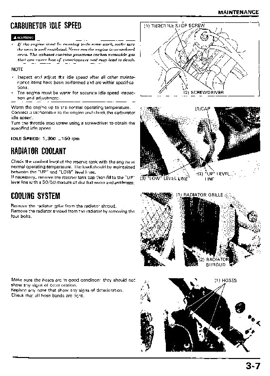 1989-1990 Honda FL400 FL400R Pilot ATV Quad Manual