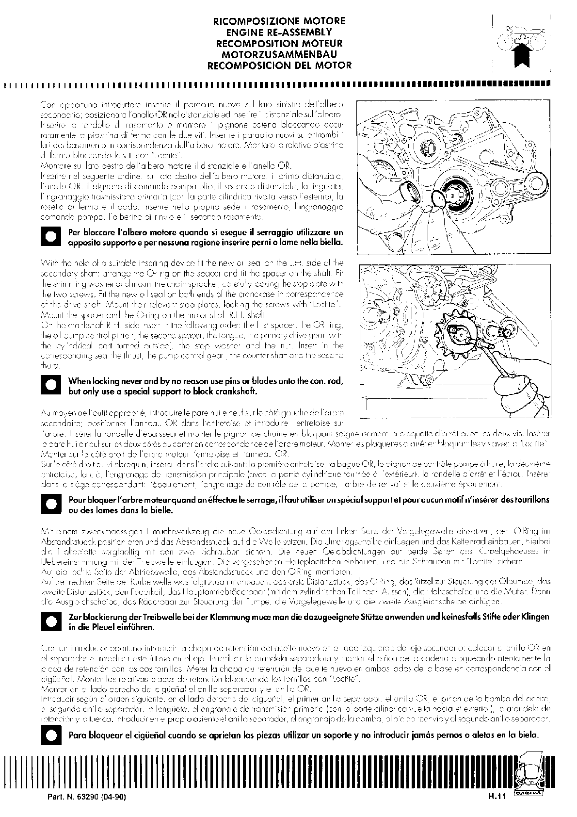 1986-1996 Cagiva N90 125 Manual de servicio