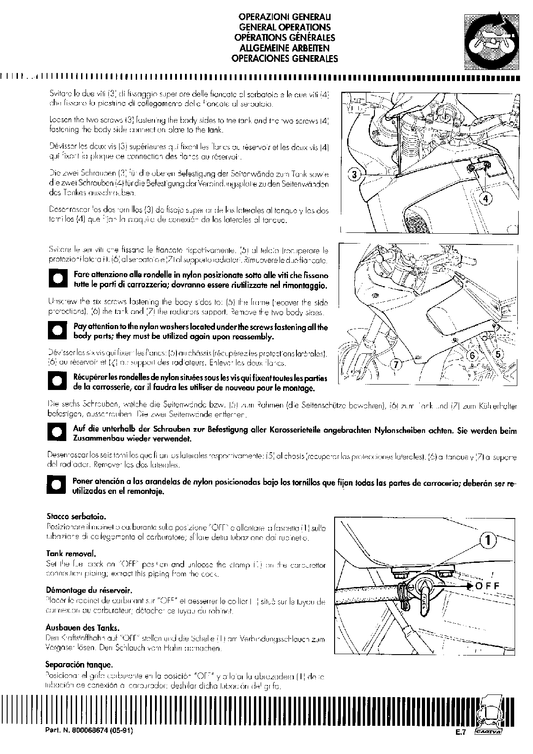 1991-1995 Cagiva Super ciudad 125 Manual de servicio