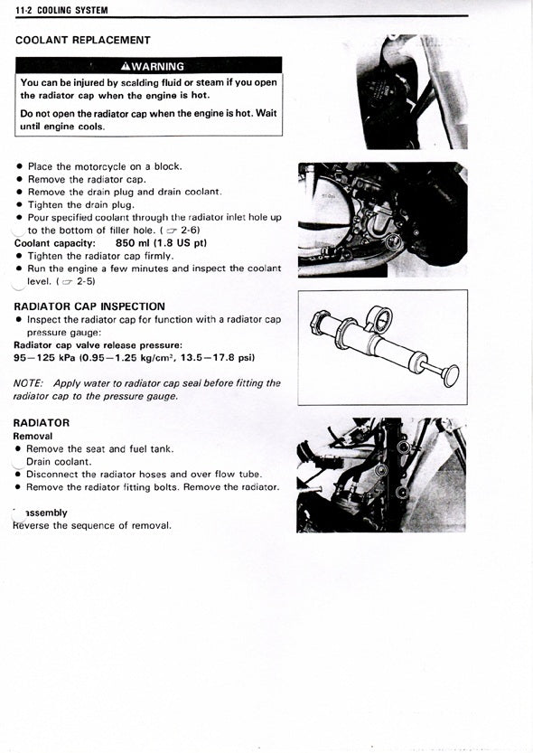 1991-1992 Suzuki RM250 RM 250 Motocross Service Manual