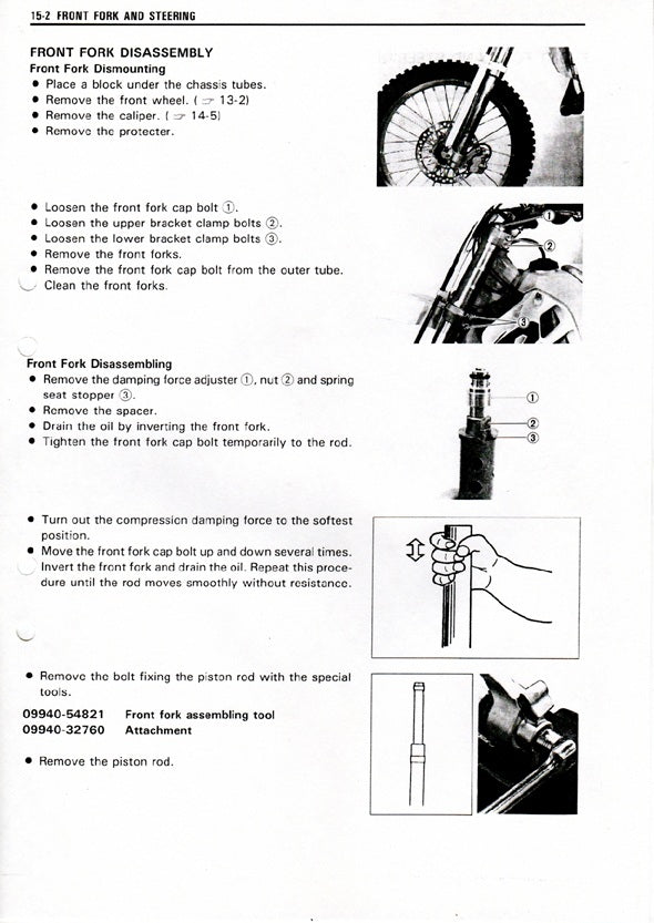 1991-1992 Suzuki RM250 RM 250 Motocross Service Manual