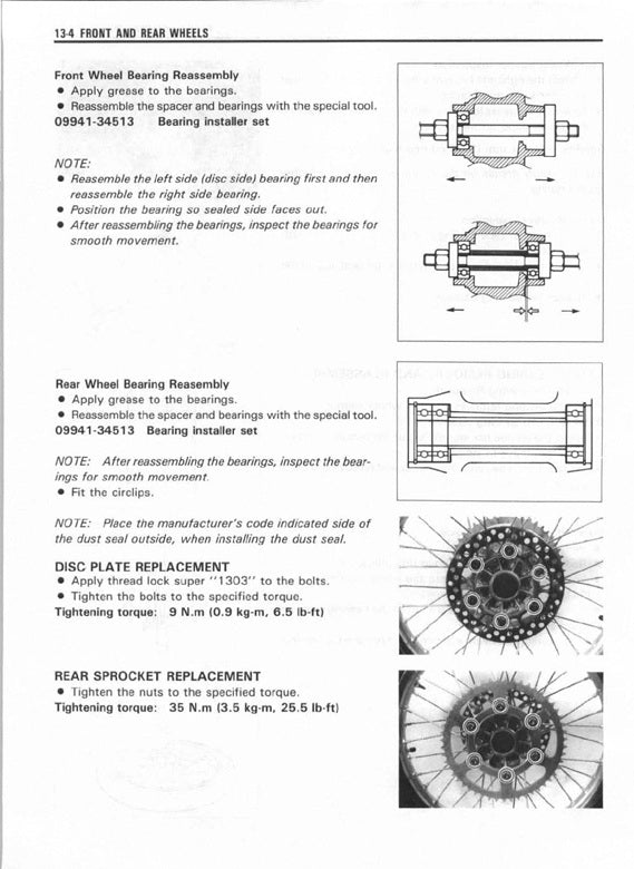 1993-1994 Suzuki RM250 RM 250 Motocross Service Manual