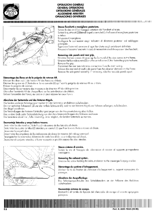 1995-2002 Cagiva Río 600 Manual de servicio