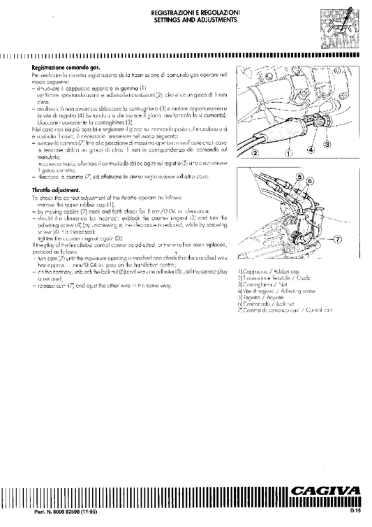 1996-2002 Cagiva Cañón 600 Manual de servicio