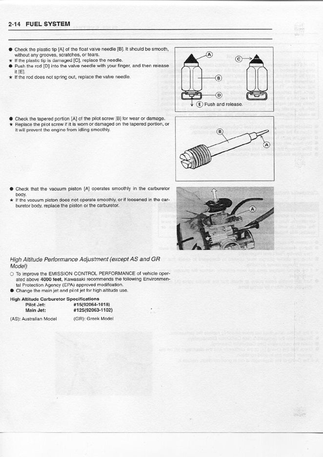 Manual de servicio Kawasaki KLX250 D-Tracker 1999-2007