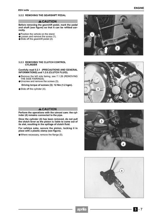 1998-2003 Aprilia RSV 1000 Mille Twin Manual de servicio