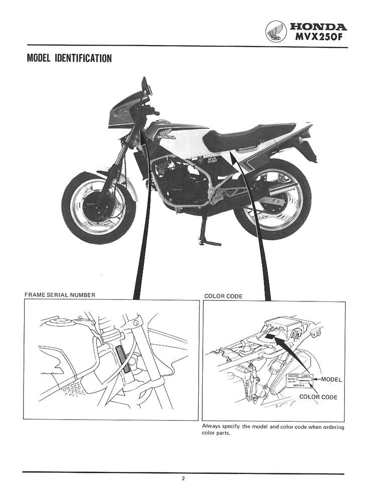 1983 Onwards Honda MVX250 MVX250F MVX 250 Service Manual