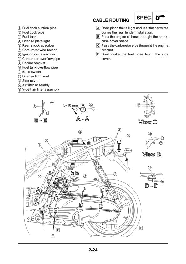 1995-1999 Manual de servicio del scooter Yamaha YP250 Majesty