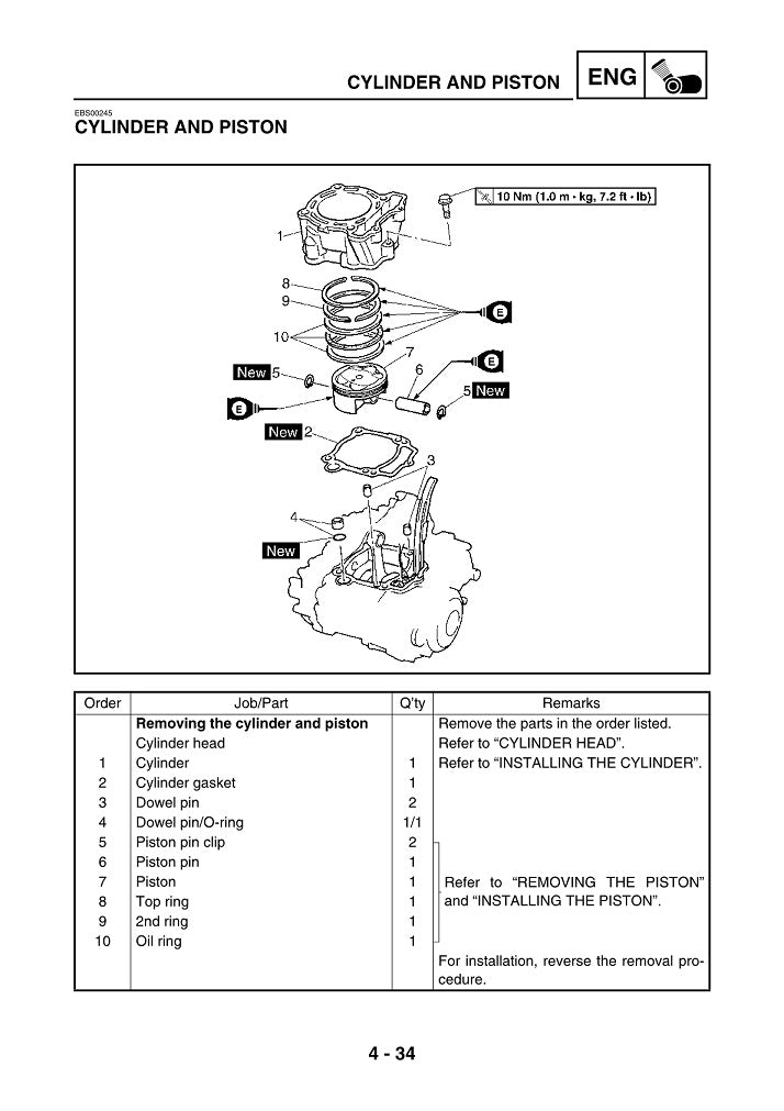 2003-2007 Yamaha YFZ450 ATV Quad Service Manual