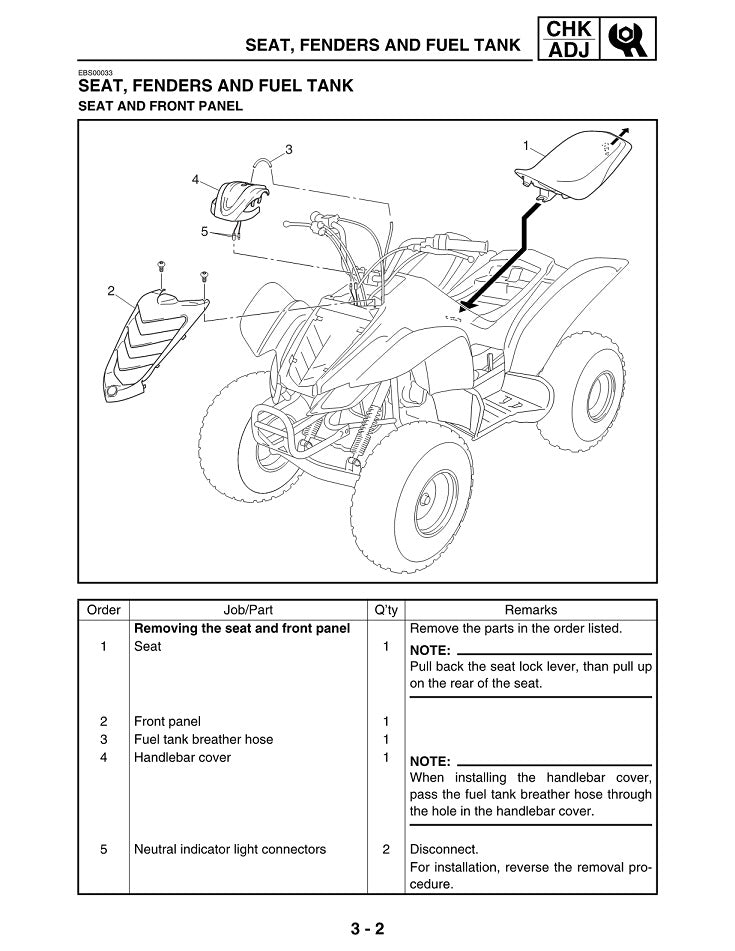 2003-2016 Yamaha YFM50 Raptor ATV Quad Service Manual
