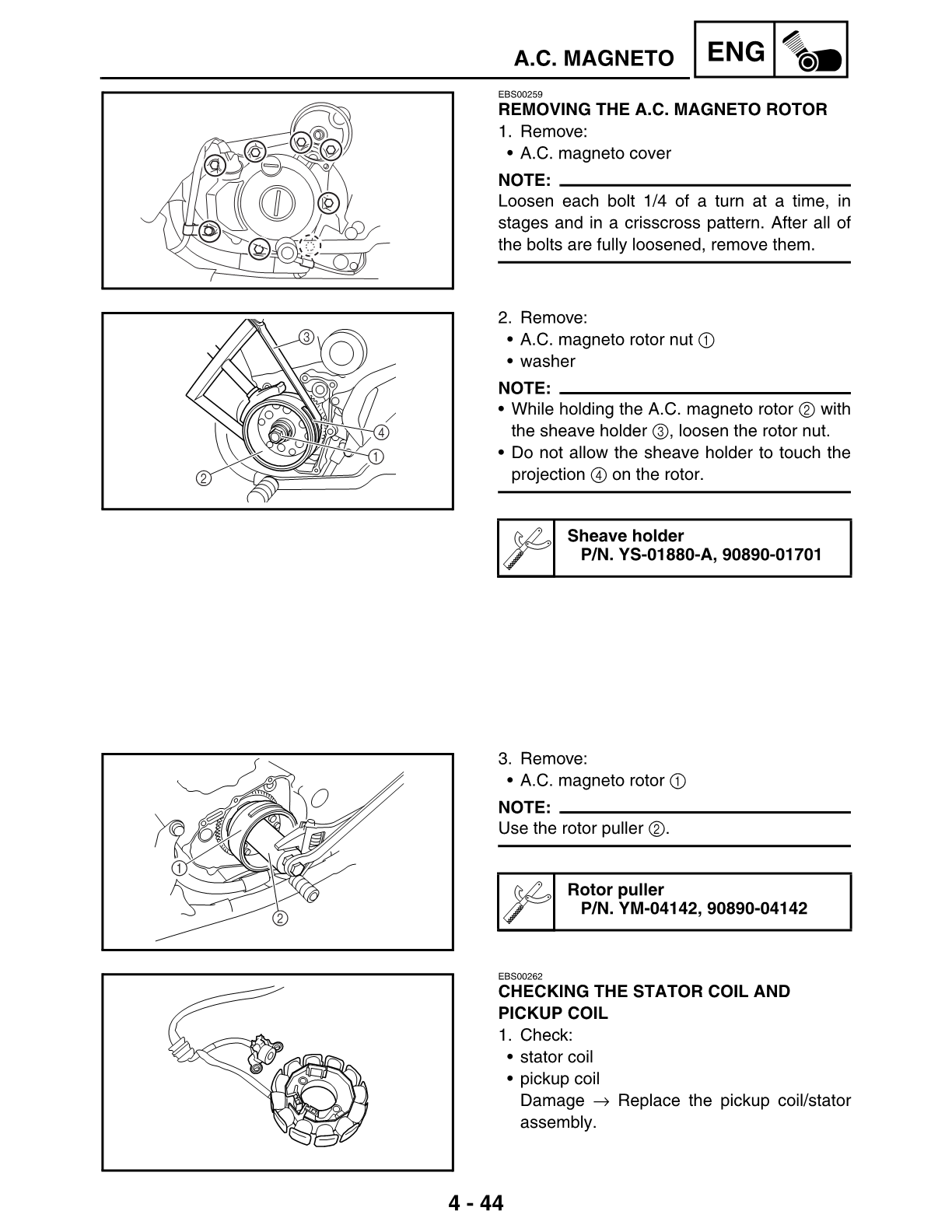 2003-2005 Yamaha YFZ450 YFZ 450 Raptor ATV Quad Service Manual