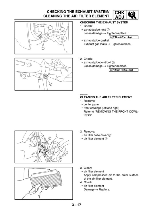 2003-2007 Yamaha YFZ450 ATV Manual de servicio cuádruple