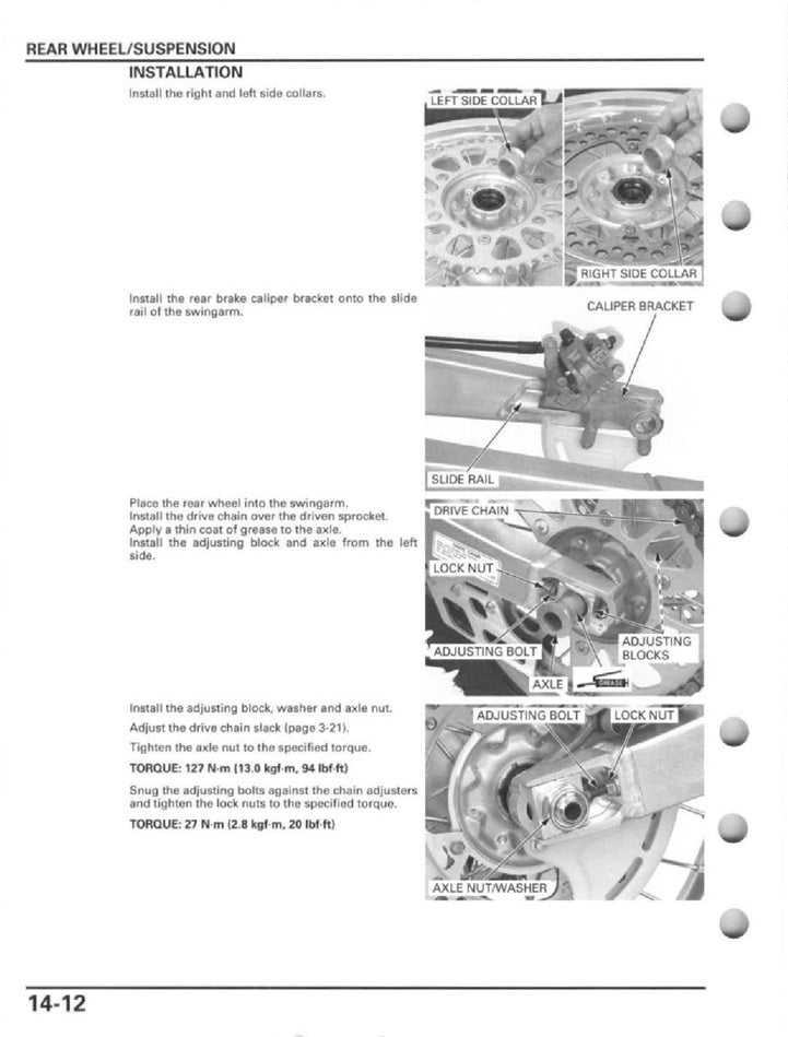 2004-2013 Honda CRF 250X CRF250X Service Manual